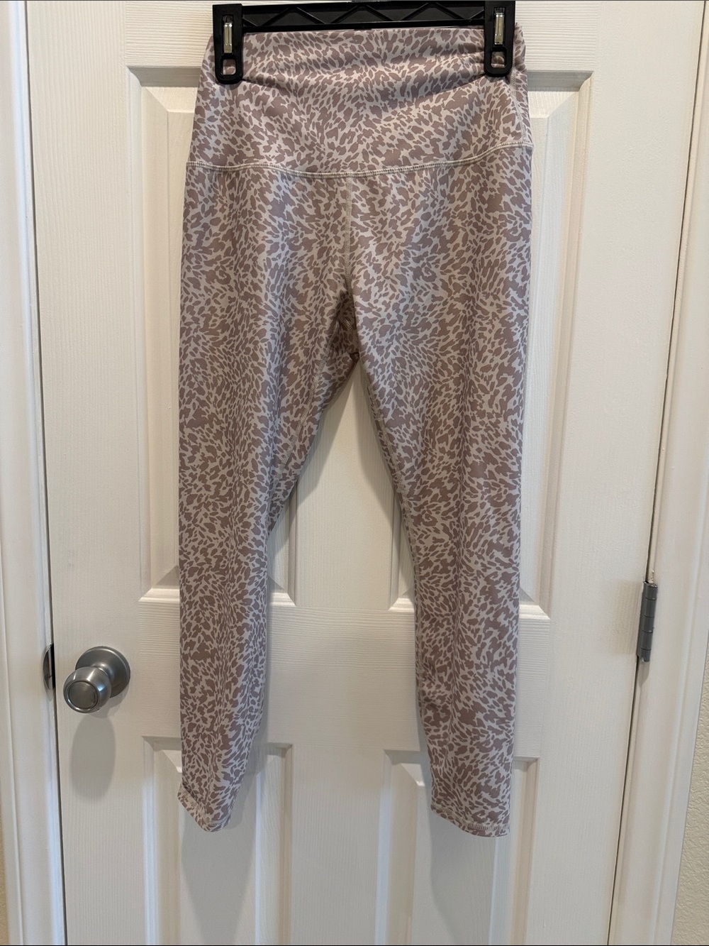 RBX- Animal Print High-Waist Leggings in Taupe and Cream
